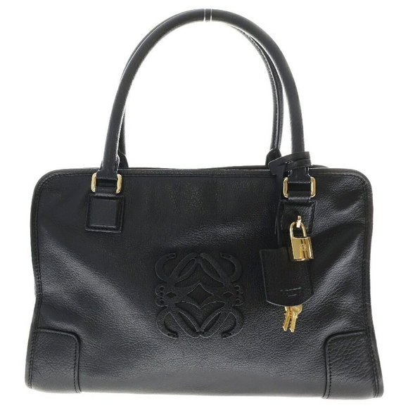 Loewe Handbags - Loewe Amazona Handbag Black Leather Boston Bag